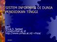 SISTEM INFORMASI DI DUNIA PENDIDIKAN TINGGI