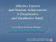 Affective Factors and Student Achievement: A Quantitative and Qualitative Study