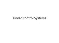 Linear Control Systems