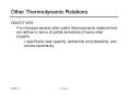 Other Thermodynamic Relations