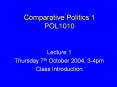 Comparative Politics 1 POL1010