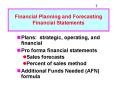 Financial Planning and Forecasting Financial Statements