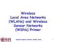 Wireless Local Area Networks WLANs and Wireless Sensor Networks WSNs Primer