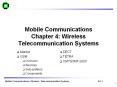 Mobile Communications Chapter 4: Wireless Telecommunication Systems