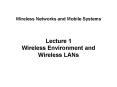 Lecture 1 Wireless Environment and Wireless LANs