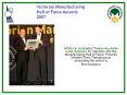 AIDN-Vic nominated Thales Australia Land Systems for induction into the Manufacturing Hall of Fame. Pictured Minister Theo Theophanous presenting the award to