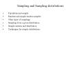 Sampling and Sampling distributions
