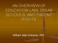 Overview of Texas Laws, Class notes Dr. William Kritsonis