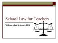 William Allan Kritsonis, Ch 1 School Law for Teachers