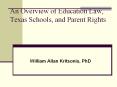 William Allan Kritsonis, School Law, Ch 1 Overview