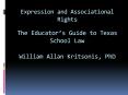 William Kritsonis, School Law, Ch 6 School Law Outline