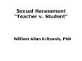 William Kritsonis, School Law, Ch 10 Sexual Harassment