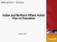 Indian and Northern Affairs Action Plan on Education