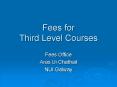 Fees for Third Level Courses
