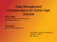 Data Management Considerations for Online High Schools