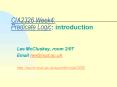 CIA2326 Week4: Predicate Logic: introduction