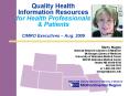 Quality Health Information Resources for Health Professionals