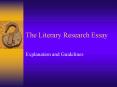 The Literary Research Essay