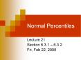 Normal Percentiles