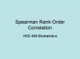 Spearman RankOrder Correlation