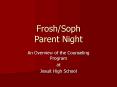 FroshSoph Parent Night