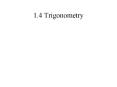 1'4 Trigonometry