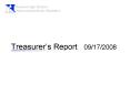 Treasurers Report 09172008