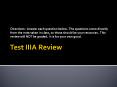 Test IIIA Review