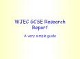 WJEC GCSE Research Report