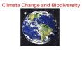 Climate Change and Biodiversity