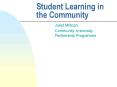 Student Learning in the Community