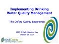 Implementing Drinking Water Quality Management