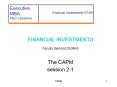FINANCIAL INVESTMENTS Faculty:Bernard DUMAS