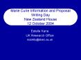 Marie Curie Information and Proposal Writing Day New Zealand House 12 October 2004