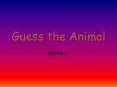 Guess the Animal