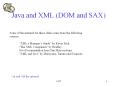 Java and XML (DOM and SAX)