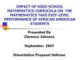 William Kritsonis, Clarence Johnson, Dissertation Proposal