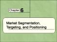 Market Segmentation, Targeting, and Positioning