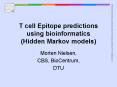 T cell Epitope predictions using bioinformatics Hidden Markov models