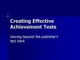 Creating Effective Achievement Tests