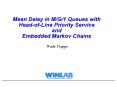 Mean Delay in MG1 Queues with HeadofLine Priority Service and Embedded Markov Chains