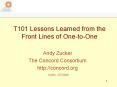 T101 Lessons Learned from the Front Lines of OnetoOne