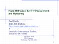 Mixed Methods of Poverty Measurement and Monitoring