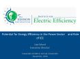 Potential for Energy Efficiency in the Power Sector and Role of IEE
