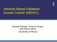 AttributeBased Database Access Control ABDAC