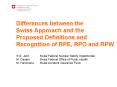 Differences between the Swiss Approach and the Proposed Definitions and Recognition of RPE, RPO and