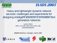 Heavy and lightweight dynamic network services: challenges and experiments for designing intelligent