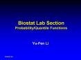 Biostat Lab Section ProbabilityQuantile Functions