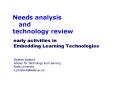 Needs analysis and technology review