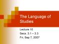 The Language of Studies